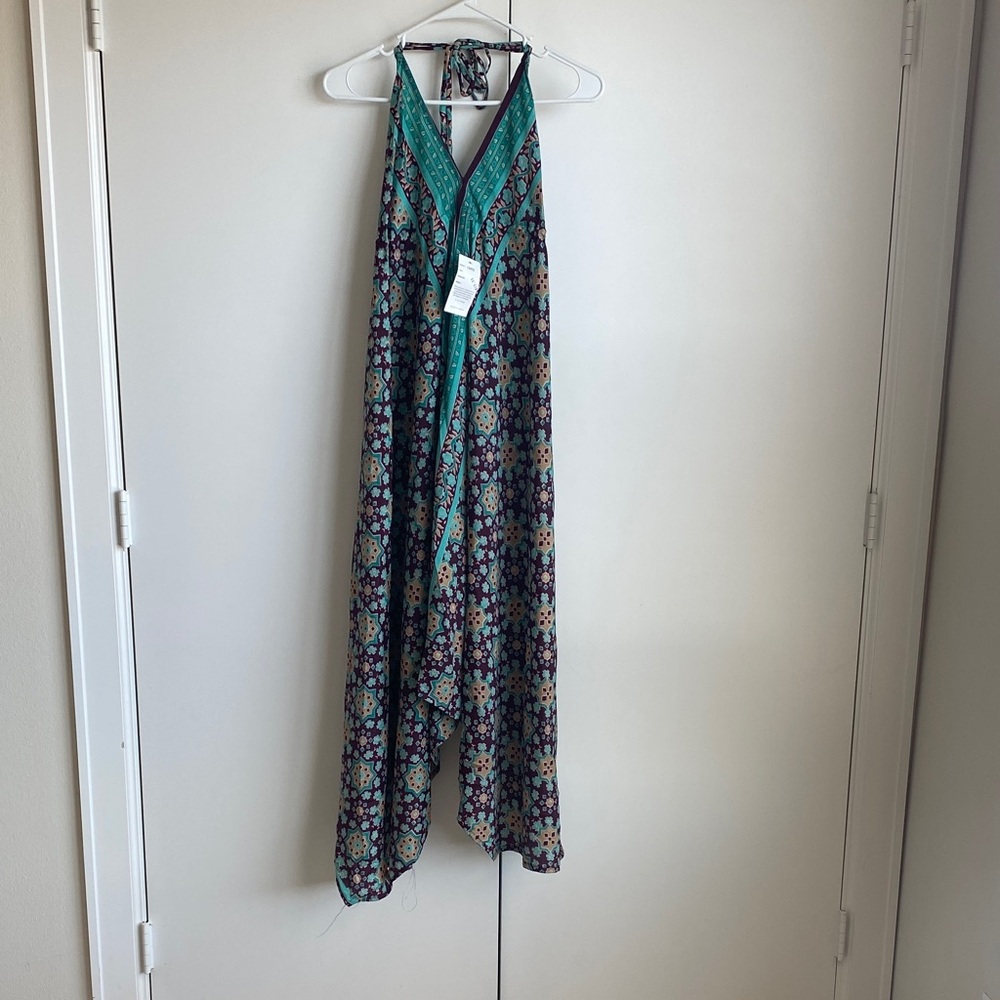 Floral Halter Maxi Dress - Multicolor